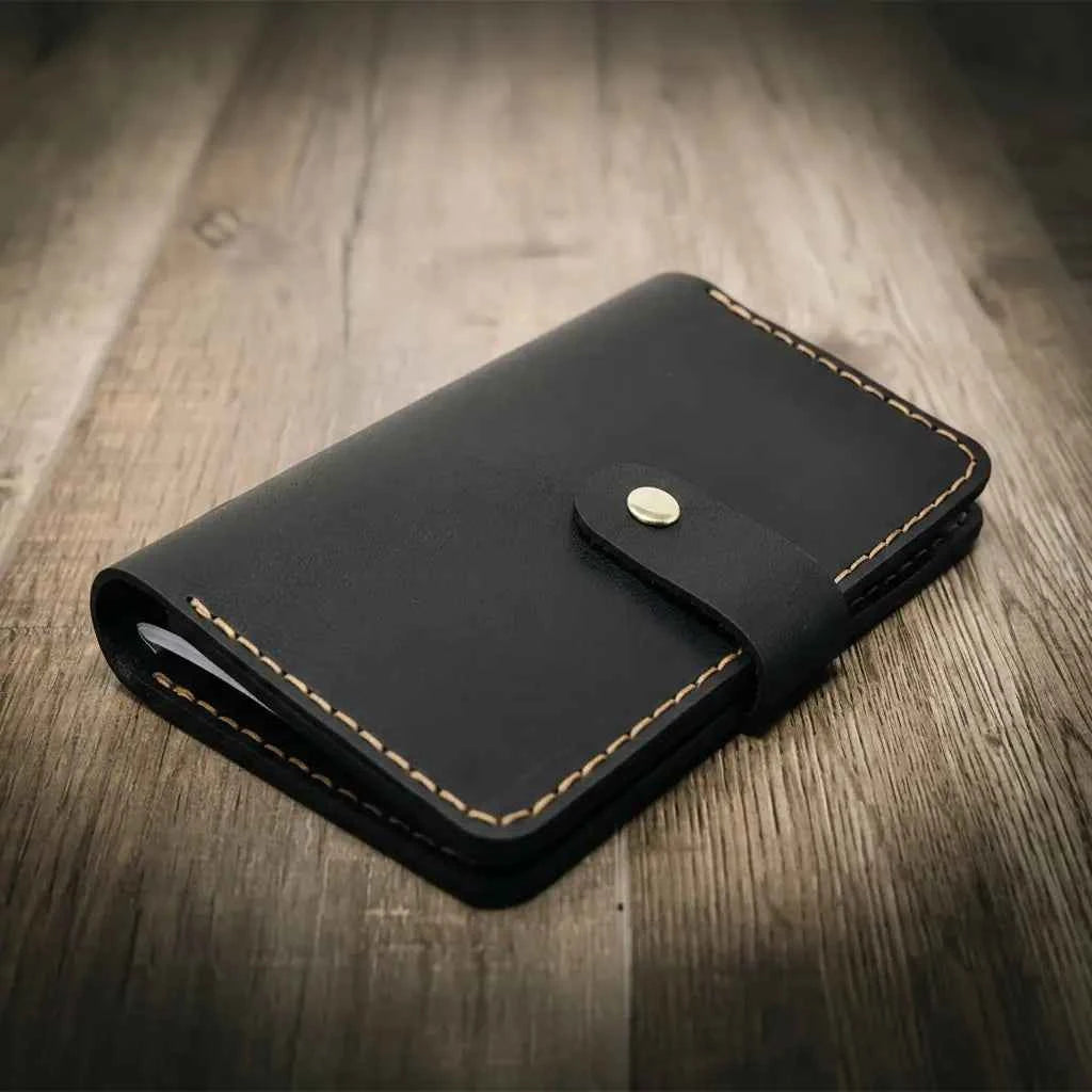 Leather Field Notes Cover -  Black Bull Sheath Leather