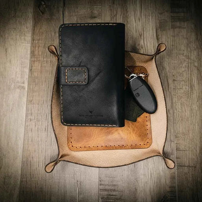 Valet Tray - Saddle Tan Bull Sheath Leather