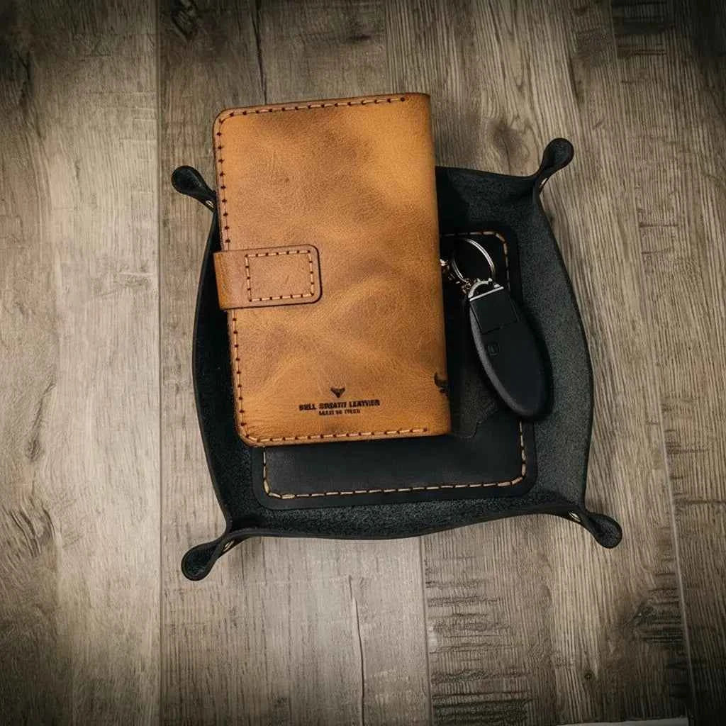 Valet Tray - Black Bull Sheath Leather