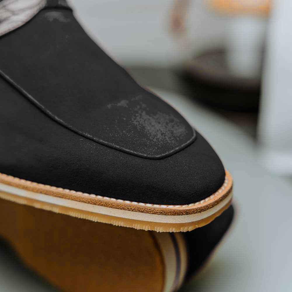 11-020-BLK MEO 3 Sueded Goatskin Penny Loafer, Black Zelli Italia