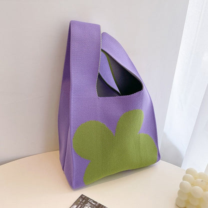 Retro Pattern Knit Storage Pouch - Wolvess