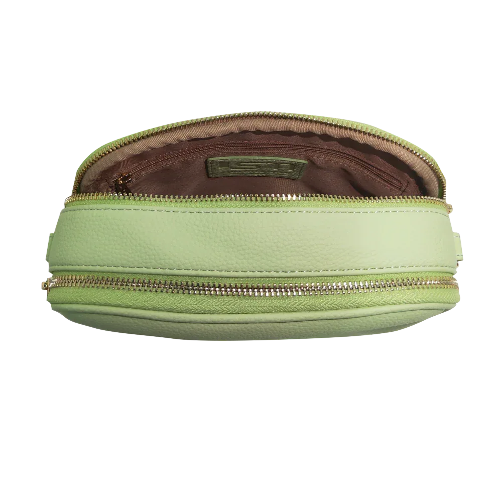 Genuine Leather Double Zipper Crossbody MiamiLeathers.com