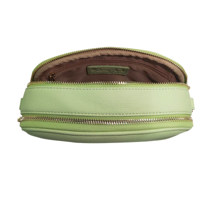 Genuine Leather Double Zipper Crossbody MiamiLeathers.com