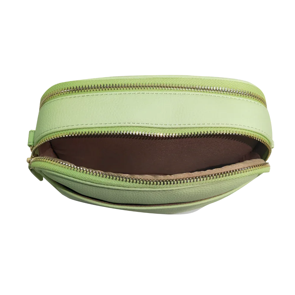 Genuine Leather Double Zipper Crossbody MiamiLeathers.com