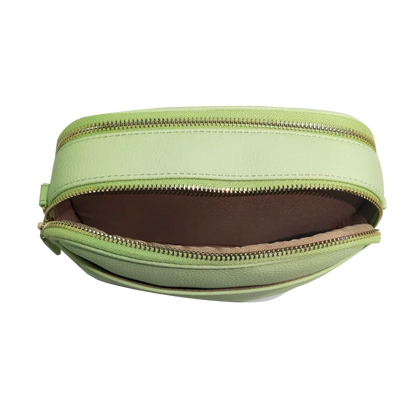 Genuine Leather Double Zipper Crossbody MiamiLeathers.com