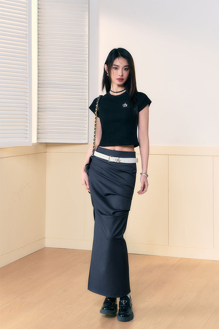 Luxury Leather Logo Belt: Designer Slim Strap with Signature Buckle - Wolvess