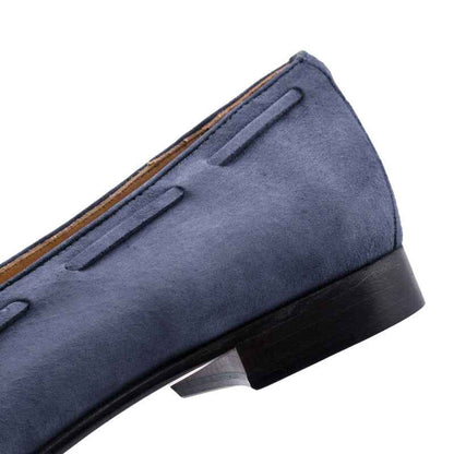 16-580-BLU NAPLES Italian Kid Suede Tassel Loafer, Blue Water Zelli Italia