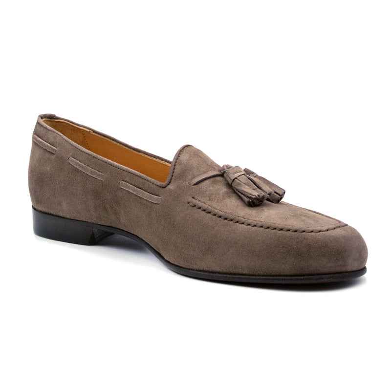 16-580-MOC NAPLES Italian Kid Suede Tassel Loafer, Mocha Zelli Italia