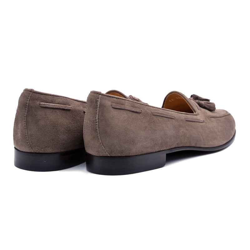 16-580-MOC NAPLES Italian Kid Suede Tassel Loafer, Mocha Zelli Italia