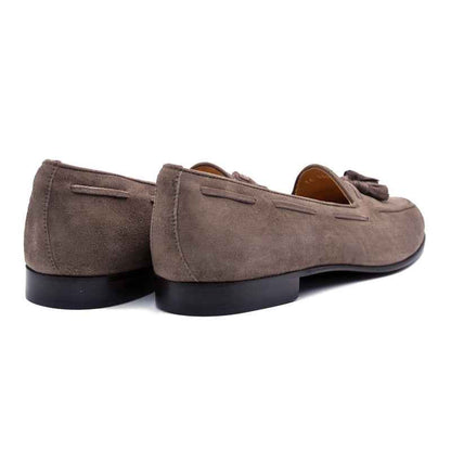 16-580-MOC NAPLES Italian Kid Suede Tassel Loafer, Mocha Zelli Italia