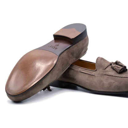 16-580-MOC NAPLES Italian Kid Suede Tassel Loafer, Mocha Zelli Italia