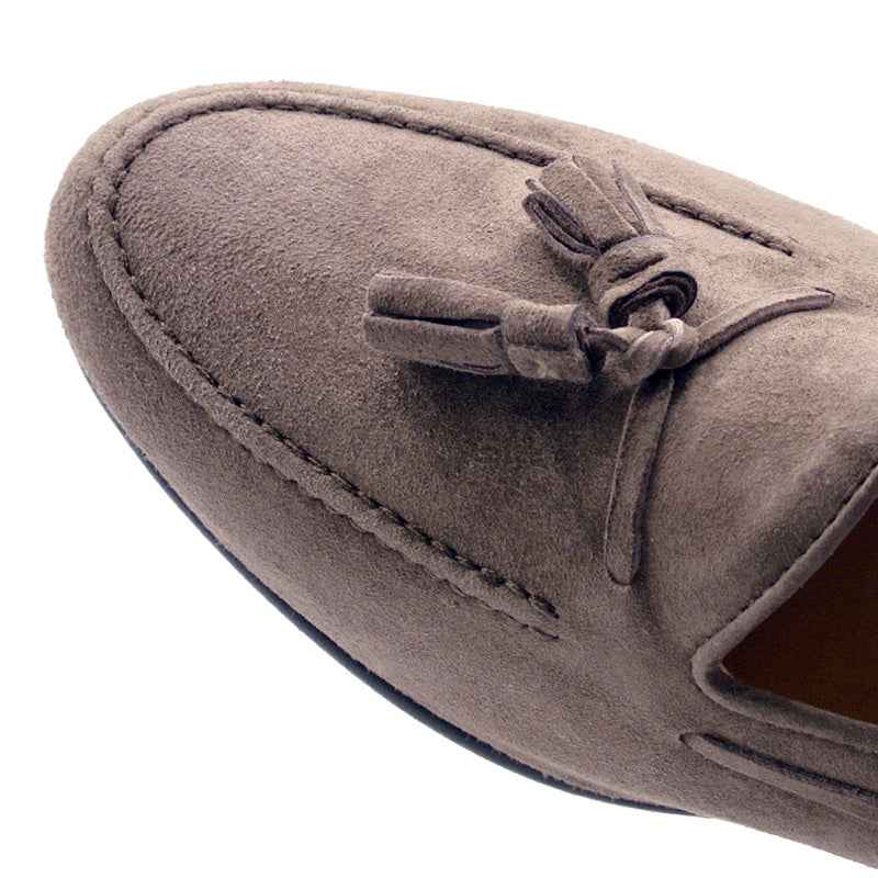16-580-MOC NAPLES Italian Kid Suede Tassel Loafer, Mocha Zelli Italia