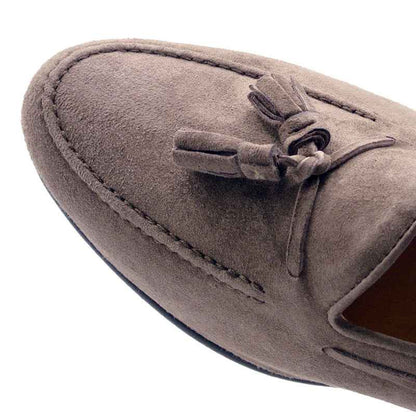 16-580-MOC NAPLES Italian Kid Suede Tassel Loafer, Mocha Zelli Italia