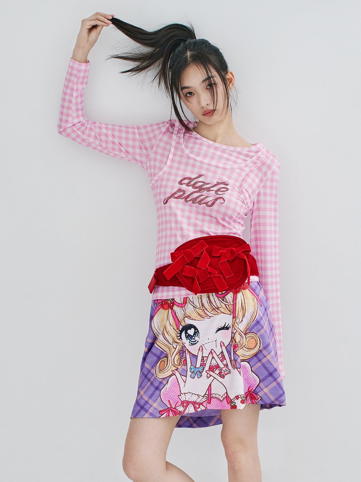 Red Velvet Bow Belt Bag Pack - Wolvess