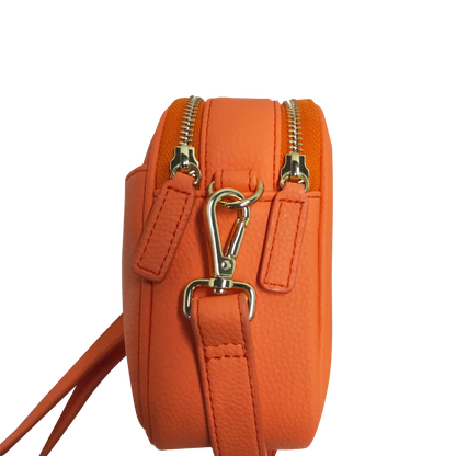 Genuine Leather Double Zipper Crossbody MiamiLeathers.com