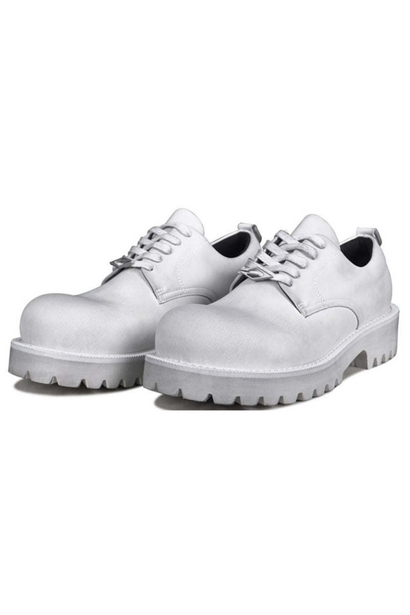 Leather Lug Sole Derby Shoes - Wolvess