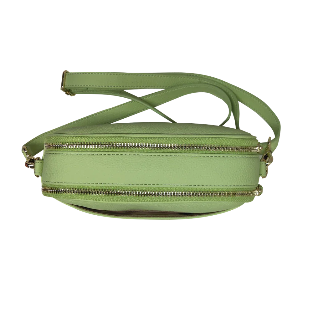 Genuine Leather Double Zipper Crossbody MiamiLeathers.com