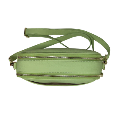 Genuine Leather Double Zipper Crossbody MiamiLeathers.com