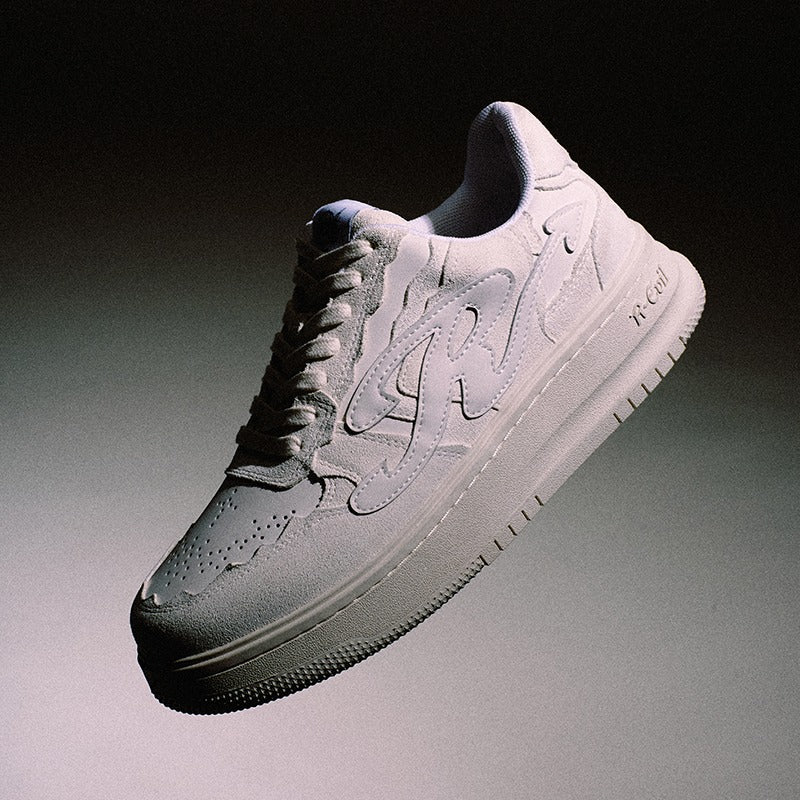 Pattern Platform Sneakers Triple White - Wolvess