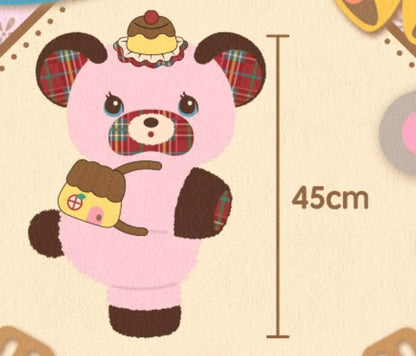 Plaid Pink Bear Plush Crossbody Bag - Wolvess