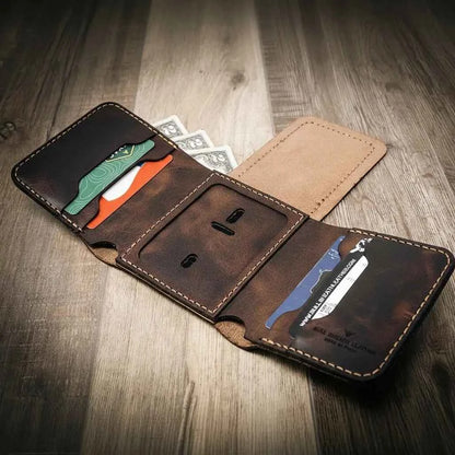 Badge Trifold Wallet - Walnut Brown
