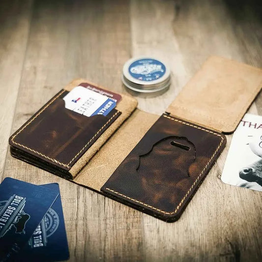 Federal Badge Wallet Small - Walnut Bull Sheath Leather