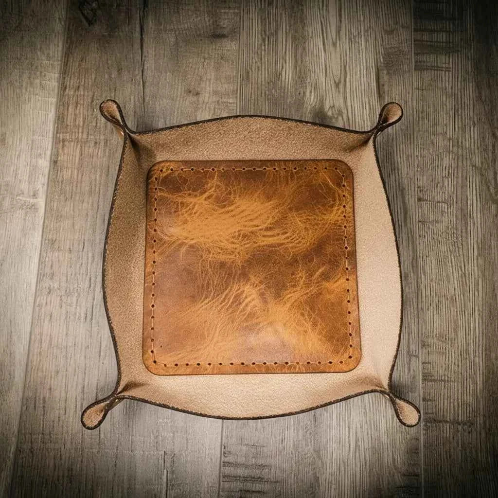 Valet Tray - Saddle Tan Bull Sheath Leather