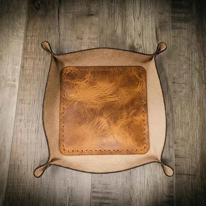 Valet Tray - Saddle Tan Bull Sheath Leather