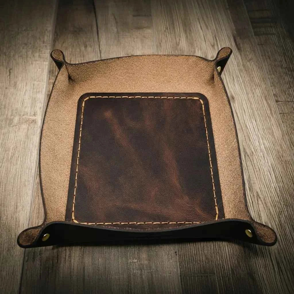 Valet Tray - Walnut Bull Sheath Leather