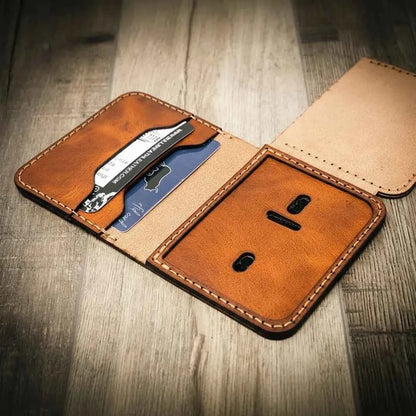 Minimalist Badge Wallet Bull Sheath Leather