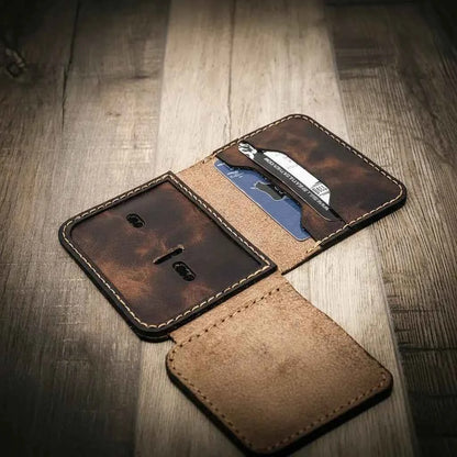 Minimalist Badge Wallet Bull Sheath Leather