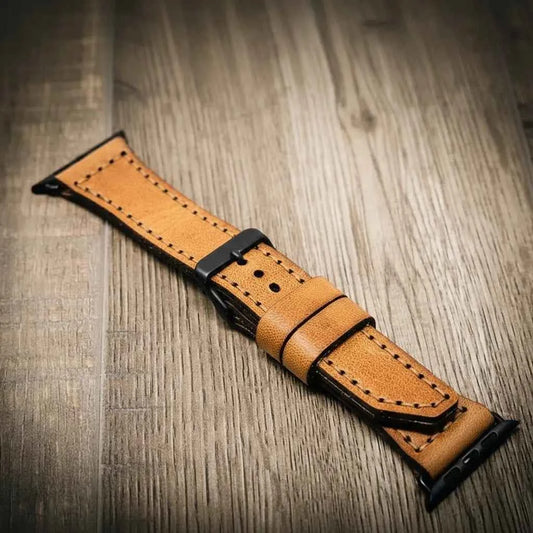 Apple Watch Leather Band - Saddle Tan Bull Sheath Leather