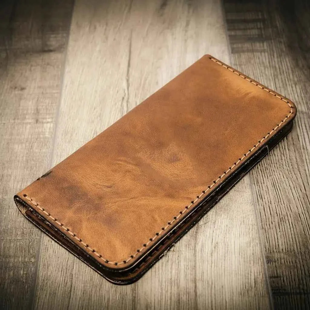 The Houstonian Long Wallet - Saddle Tan Bull Sheath Leather