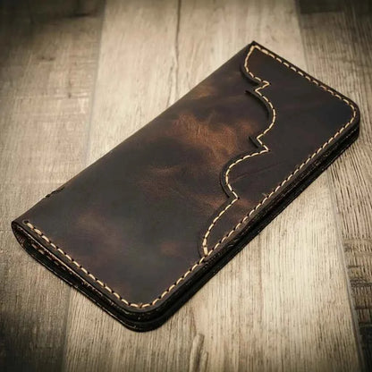 Western Long Wallet Bull Sheath Leather