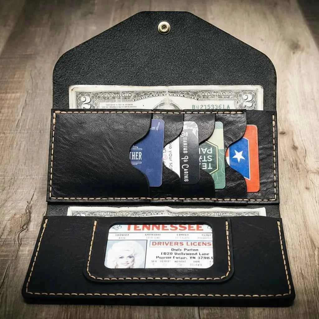 Sugar Land Clutch Wallet - Black Bull Sheath Leather