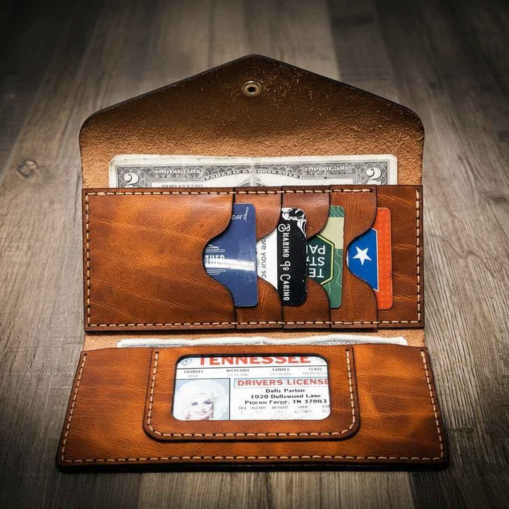 Sugar Land Clutch Wallet - Chestnut Brown Bull Sheath Leather