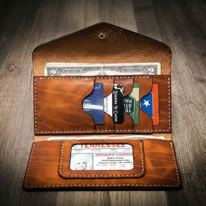 Sugar Land Clutch Wallet - Chestnut Brown Bull Sheath Leather