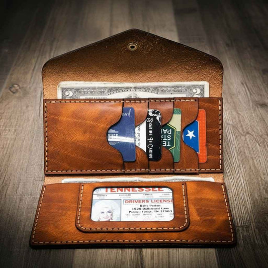 Sugar Land Clutch Wallet - Chestnut Brown Bull Sheath Leather