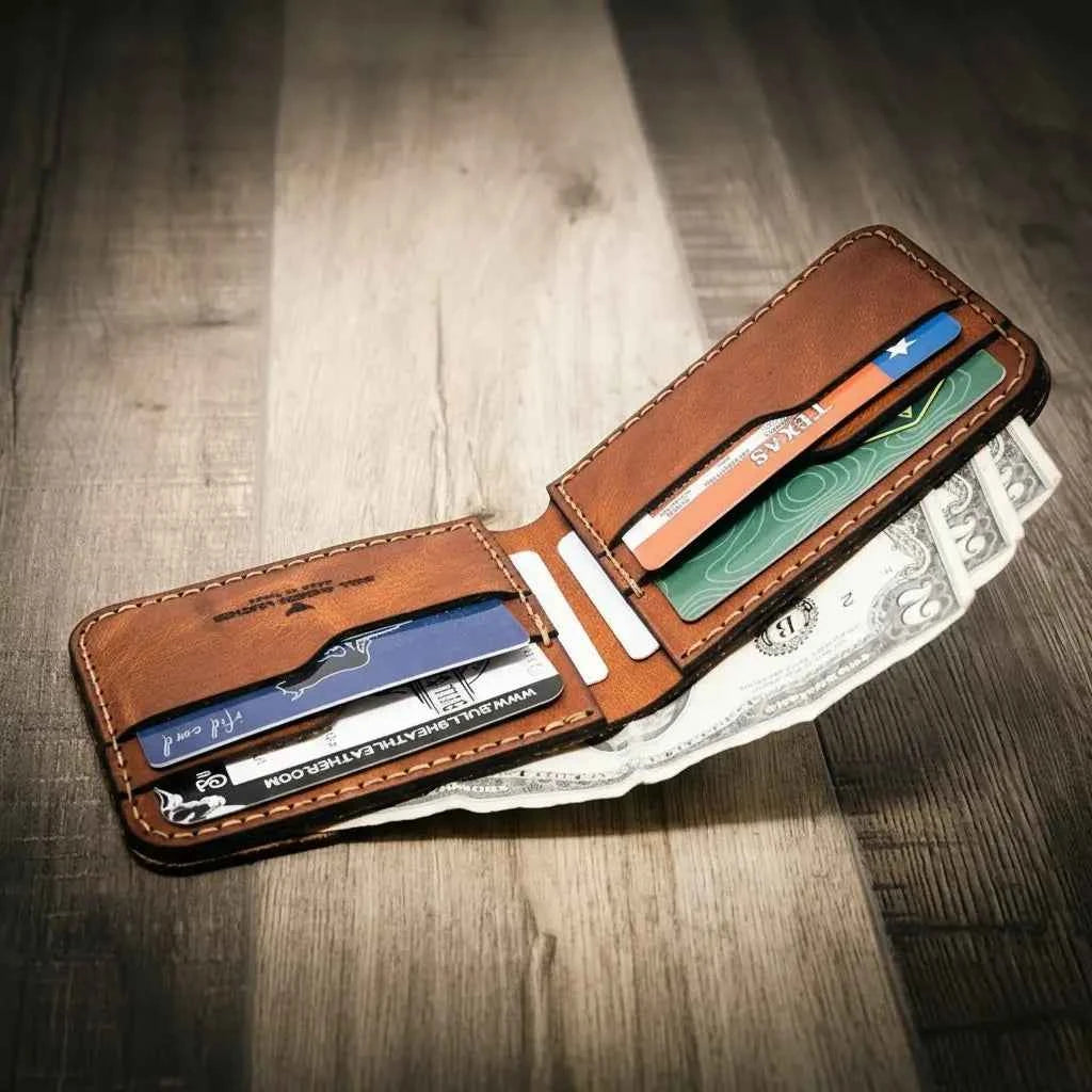 Western Bifold Wallet -  Chestnut Brown