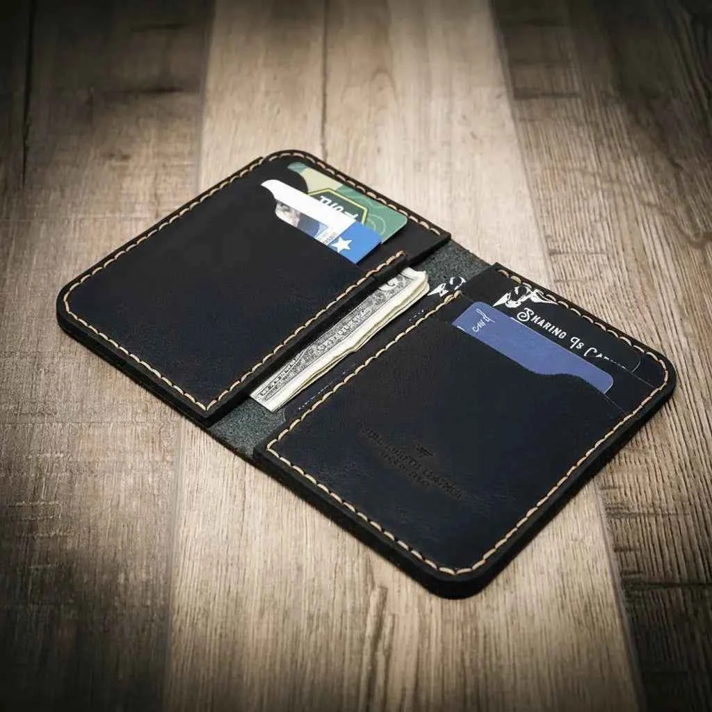 Western Vertical Wallet Bull Sheath Leather