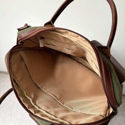 Laptop Bag, Maxwell Waxed Canvas Briefcase with Top Zipper MiamiLeathers.com