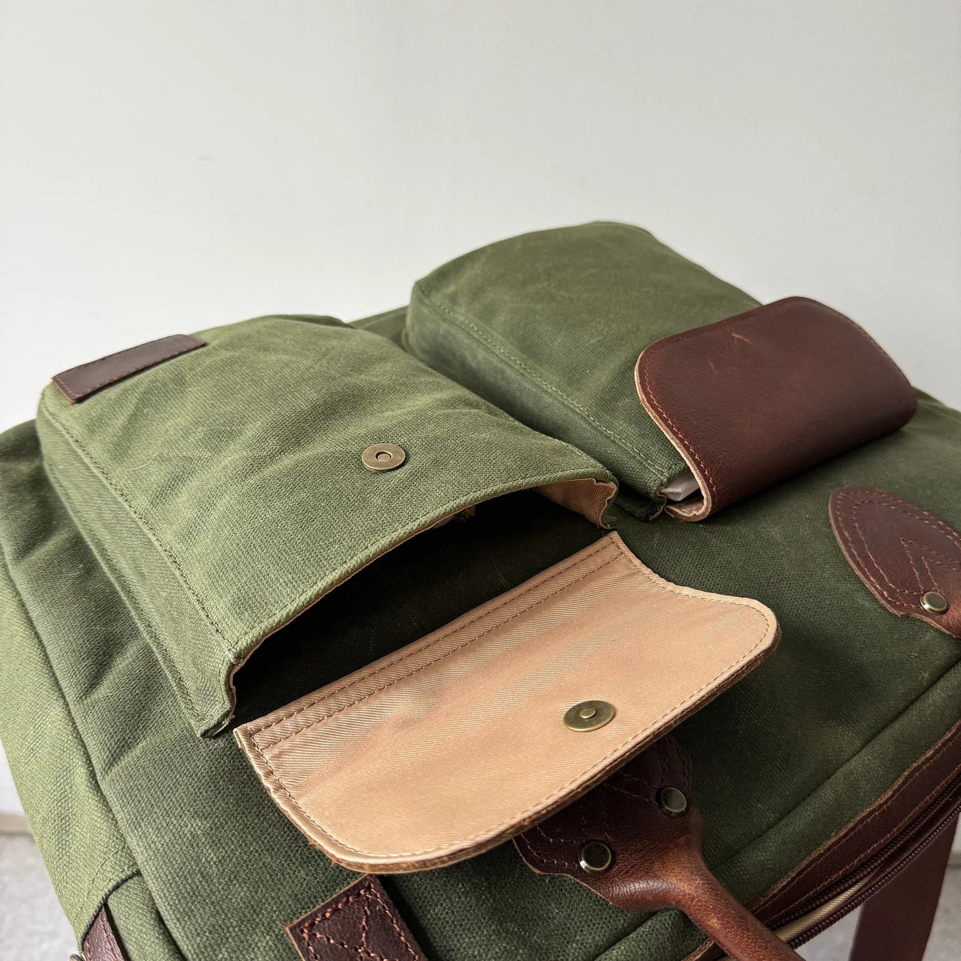 Laptop Bag, Maxwell Waxed Canvas Briefcase with Top Zipper MiamiLeathers.com
