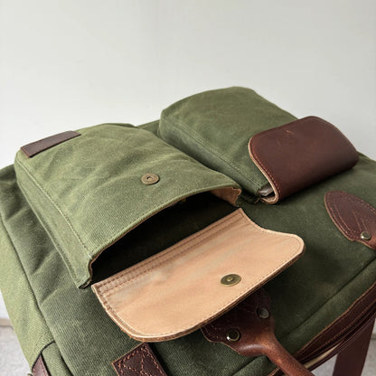 Laptop Bag, Maxwell Waxed Canvas Briefcase with Top Zipper MiamiLeathers.com