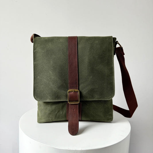 Messenger Bags, Maxwell Leather/Waxed Canvas Messenger Bags MiamiLeathers.com