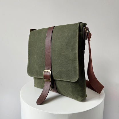 Messenger Bags, Maxwell Leather/Waxed Canvas Messenger Bags MiamiLeathers.com