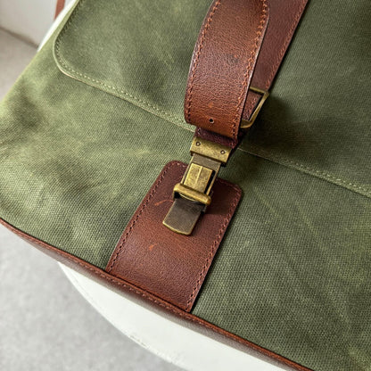 Messenger Bags, Maxwell Leather/Waxed Canvas Messenger Bags MiamiLeathers.com