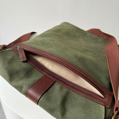 Messenger Bags, Maxwell Leather/Waxed Canvas Messenger Bags MiamiLeathers.com
