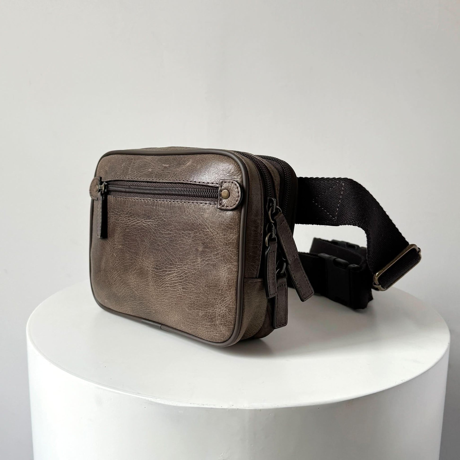 Full-Grain Crazy Horse Leather Waist Bag MiamiLeathers.com
