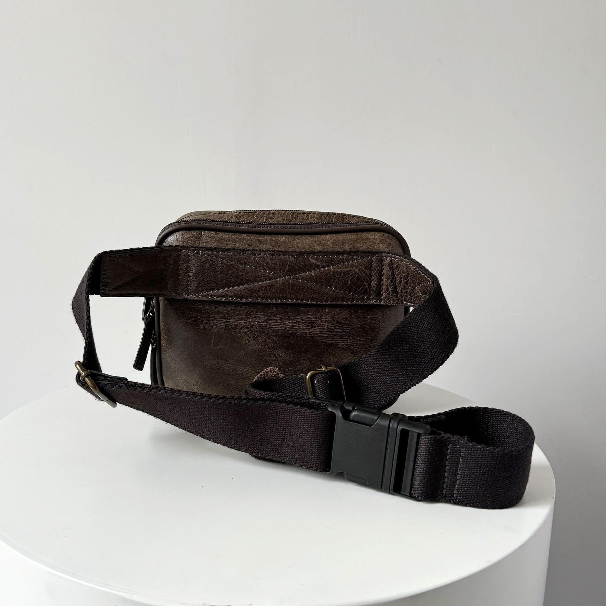 Full-Grain Crazy Horse Leather Waist Bag MiamiLeathers.com