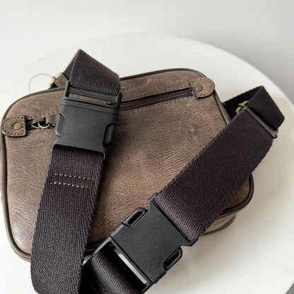 Full-Grain Crazy Horse Leather Waist Bag MiamiLeathers.com
